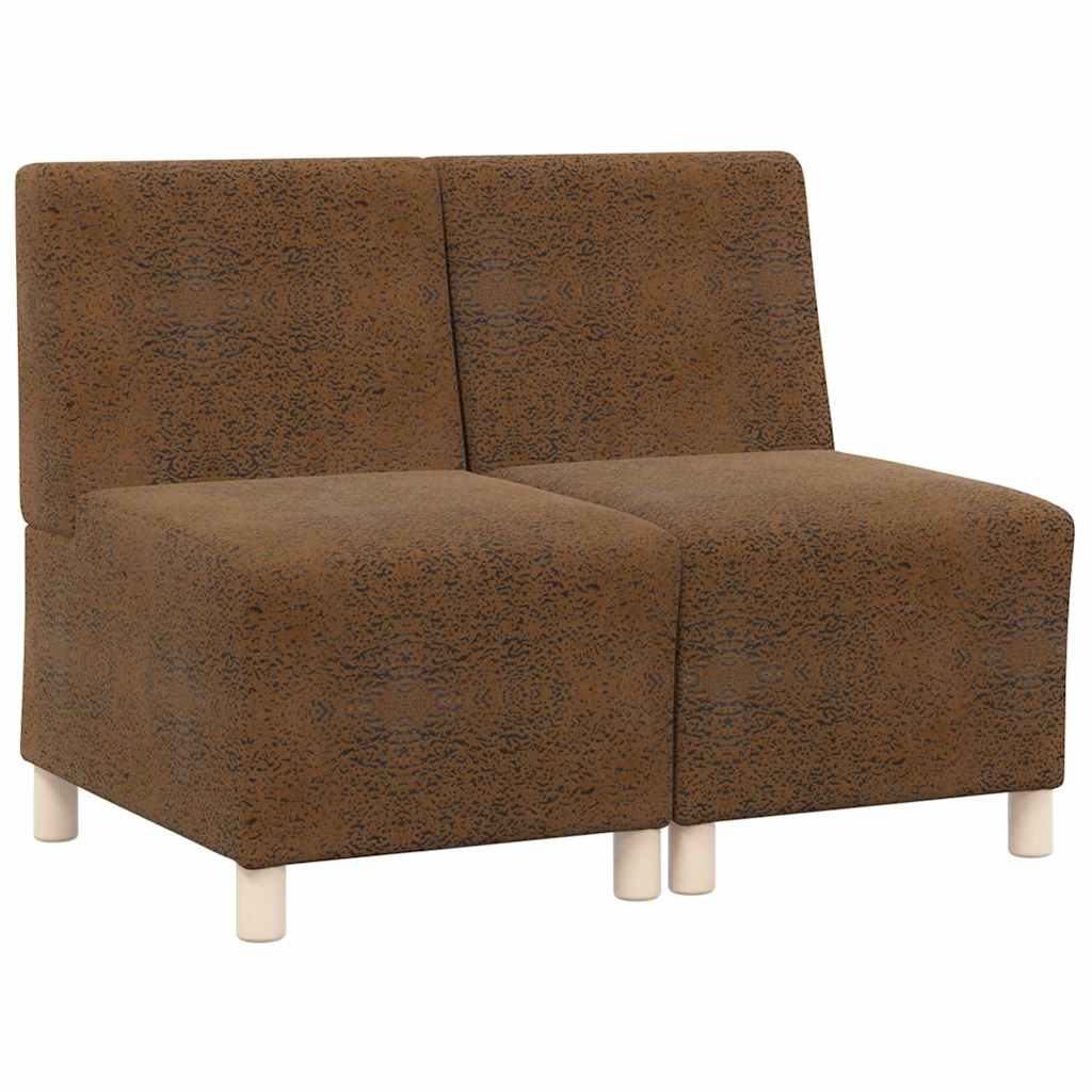 Modular Sofa Unit Armless 2 pcs Brown 55 x 74 x 82 cm